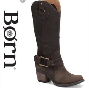 Born Timberwolf Suede Loreza Riding boot